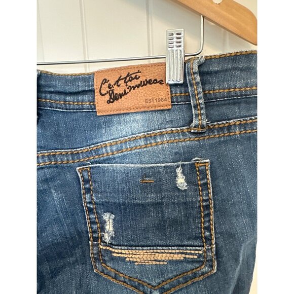 Cest Toi Womens Distressed Blue Skinny Jeans Size 9 - Picture 4 of 11